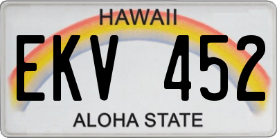 HI license plate EKV452