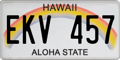 HI license plate EKV457