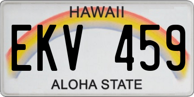HI license plate EKV459