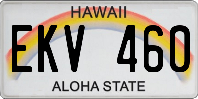HI license plate EKV460