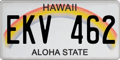 HI license plate EKV462