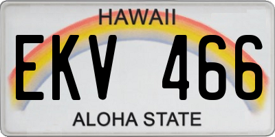 HI license plate EKV466