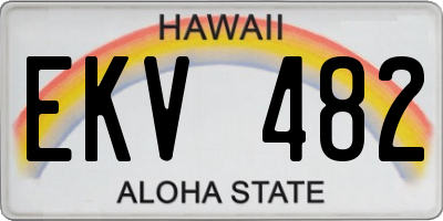 HI license plate EKV482