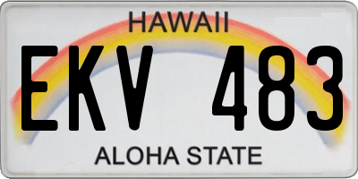 HI license plate EKV483