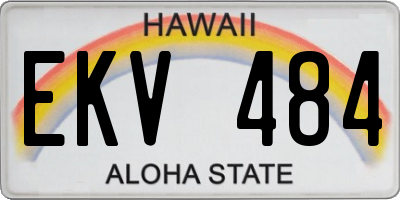 HI license plate EKV484