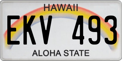 HI license plate EKV493