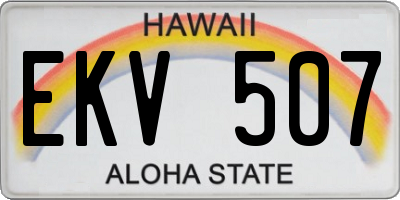 HI license plate EKV507