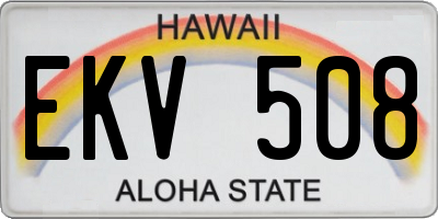 HI license plate EKV508