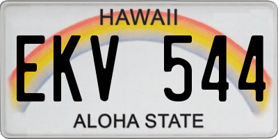 HI license plate EKV544