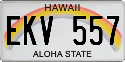 HI license plate EKV557