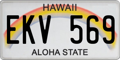 HI license plate EKV569