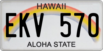 HI license plate EKV570