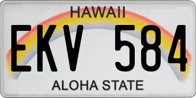 HI license plate EKV584