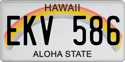 HI license plate EKV586