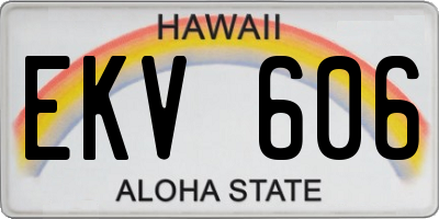 HI license plate EKV606