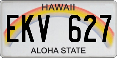 HI license plate EKV627