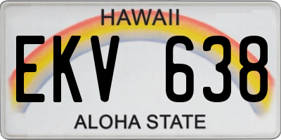 HI license plate EKV638