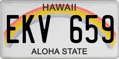 HI license plate EKV659