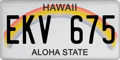 HI license plate EKV675