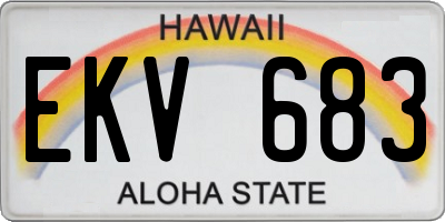 HI license plate EKV683