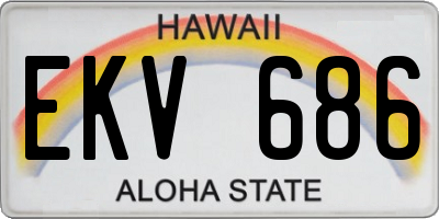 HI license plate EKV686