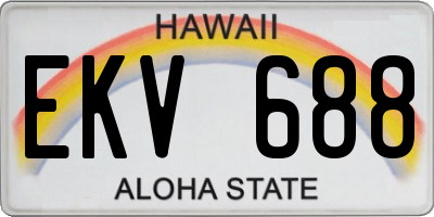 HI license plate EKV688