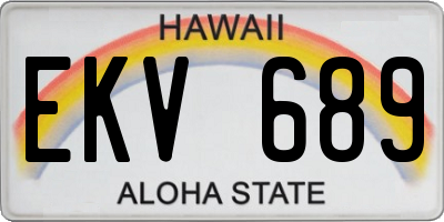 HI license plate EKV689