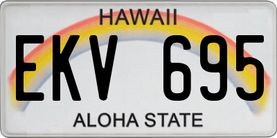 HI license plate EKV695