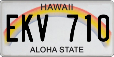 HI license plate EKV710