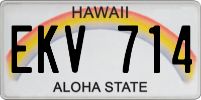 HI license plate EKV714