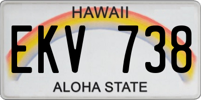 HI license plate EKV738