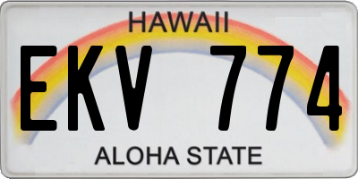 HI license plate EKV774