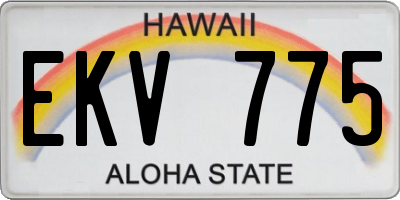 HI license plate EKV775