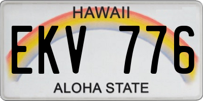 HI license plate EKV776