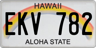 HI license plate EKV782