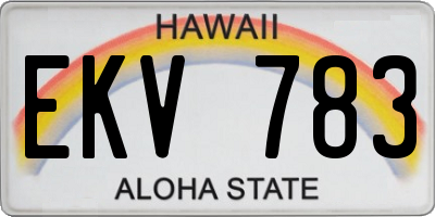 HI license plate EKV783