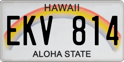 HI license plate EKV814
