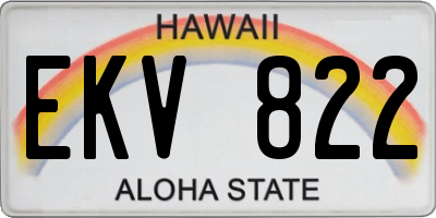 HI license plate EKV822