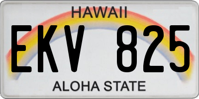 HI license plate EKV825
