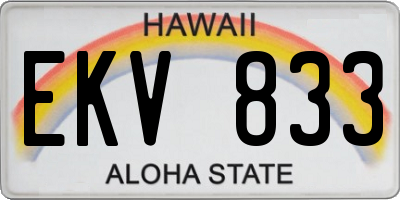 HI license plate EKV833