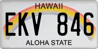 HI license plate EKV846