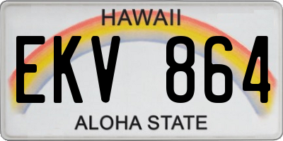 HI license plate EKV864