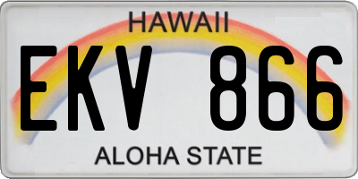 HI license plate EKV866