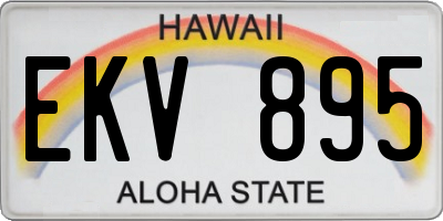 HI license plate EKV895