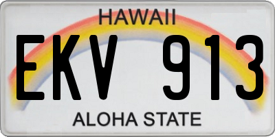 HI license plate EKV913