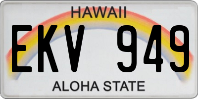 HI license plate EKV949