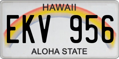 HI license plate EKV956