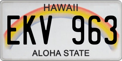HI license plate EKV963