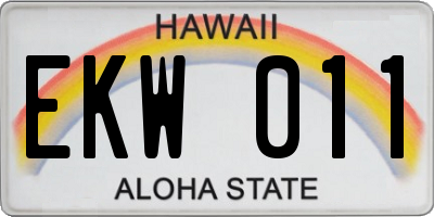HI license plate EKW011