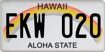 HI license plate EKW020